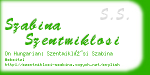 szabina szentmiklosi business card